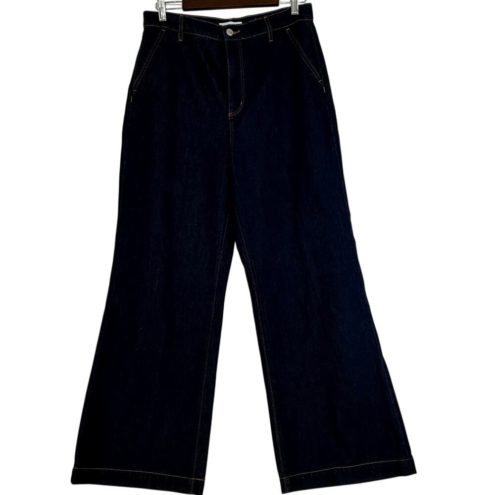 LOFT The Trouser Dark Wash Wide Leg Jeans 30/10